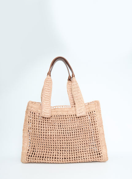 Chloe East-west Summer Banana Raffia Tote Bag