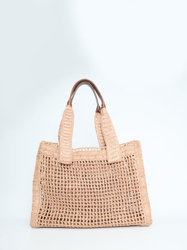 Chloe East-west Summer Banana Raffia Tote Bag