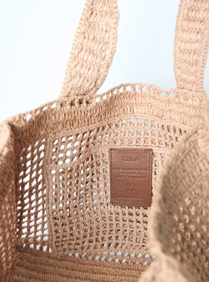 Chloe East-west Summer Banana Raffia Tote Bag