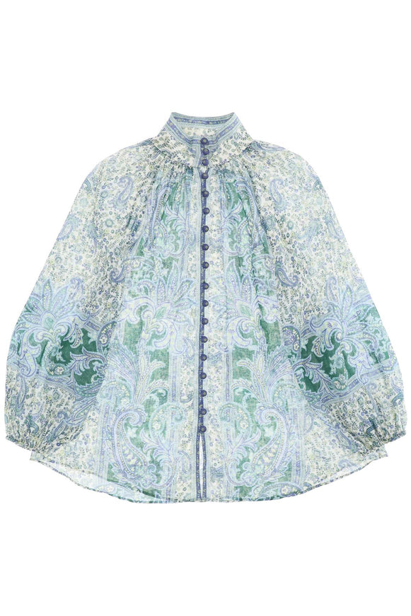 Zimmermann Ramie Paisley Ottie Blouse