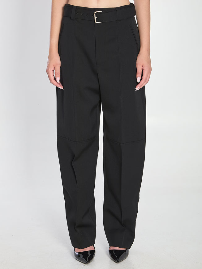 Bottega Veneta Trousers In Wool Black