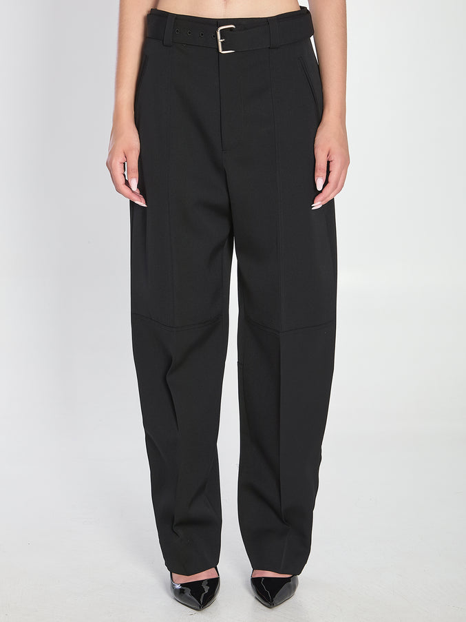 Bottega Veneta Trousers In Wool Black