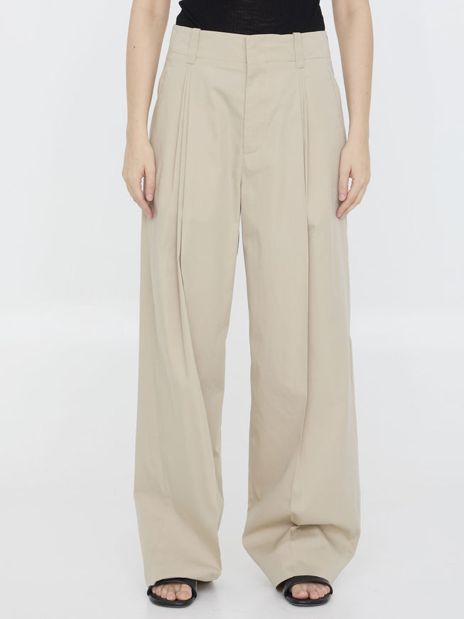 Bottega Veneta Pleated Pants Beige