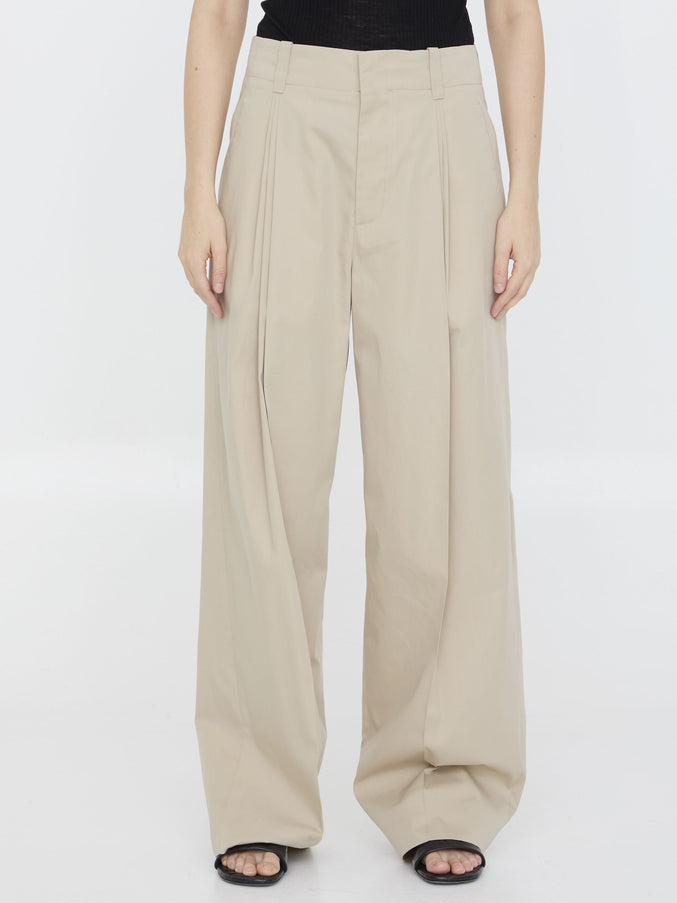 Bottega Veneta Pleated Pants Beige
