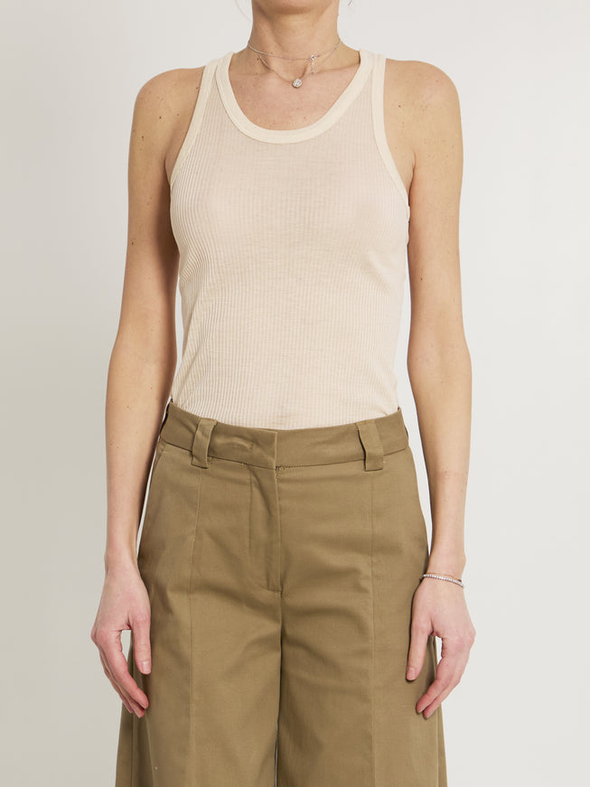 Lemaire Ribbed Tank Top Pink