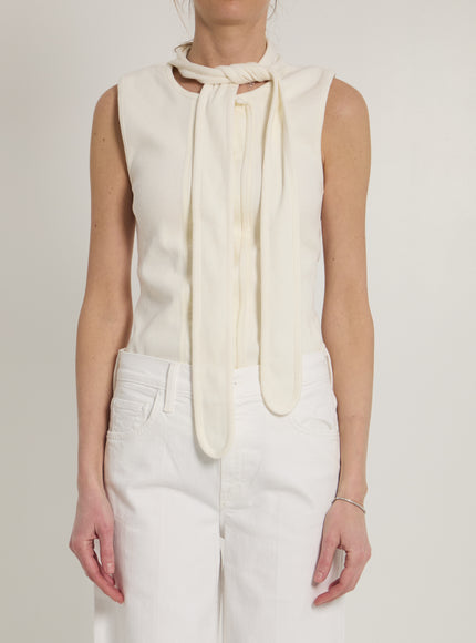 Lemaire Asymmetrical Fitted Top Cream