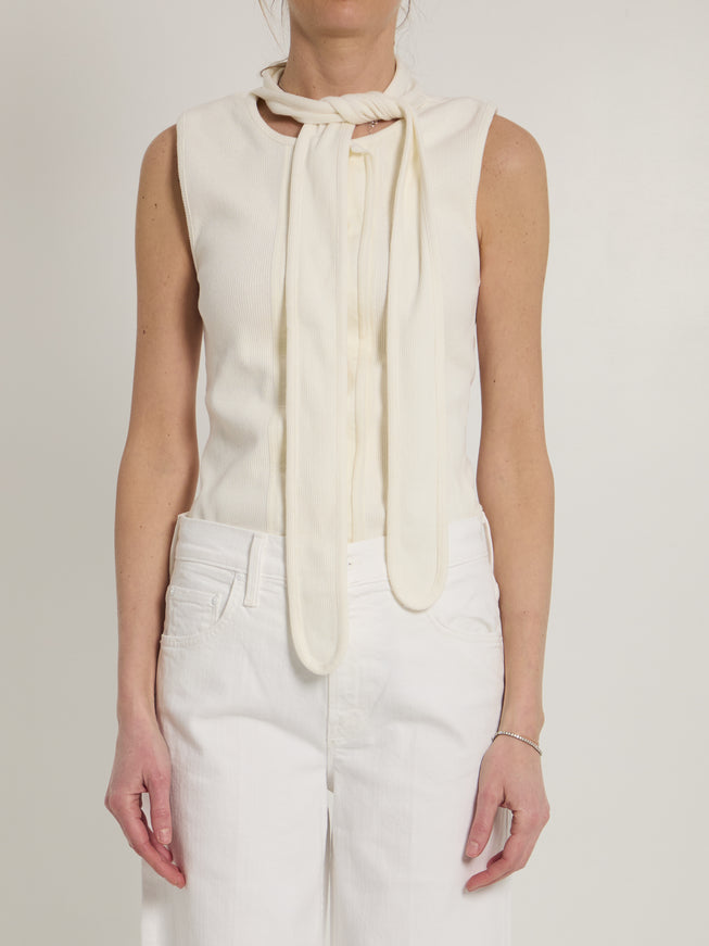 Lemaire Asymmetrical Fitted Top Cream