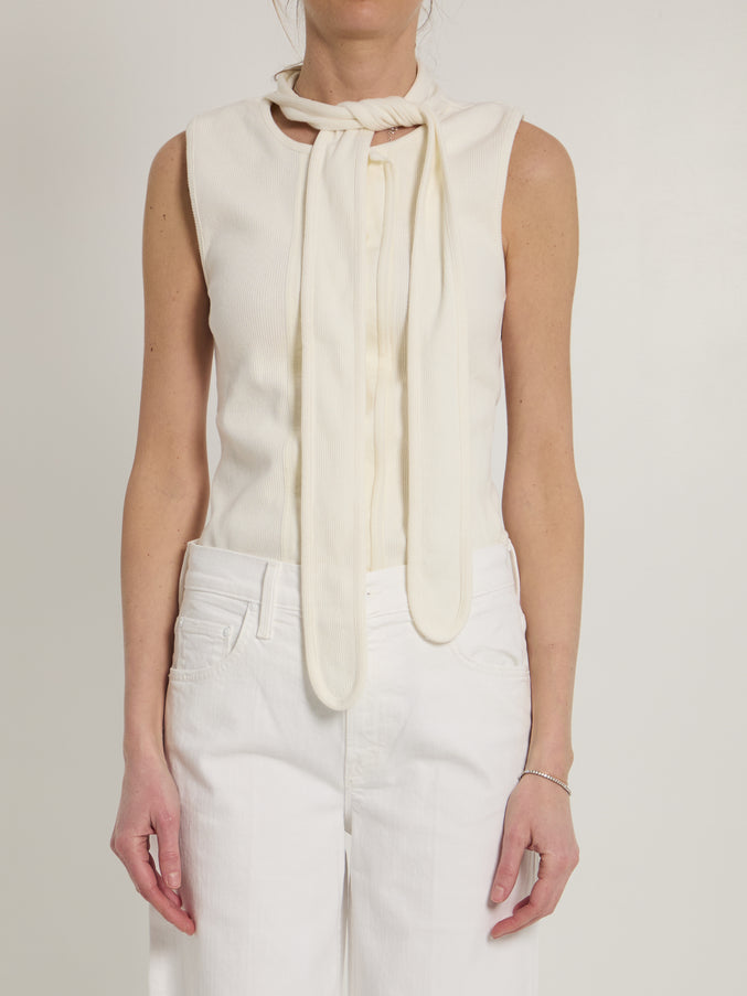 Lemaire Asymmetrical Fitted Top Cream