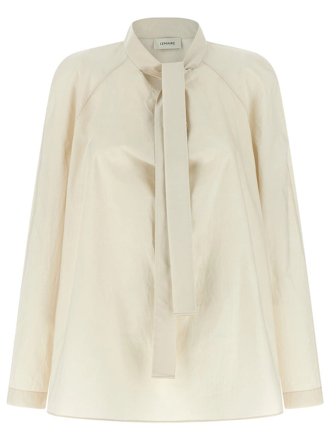 Lemaire Ascot Collar Blouse White