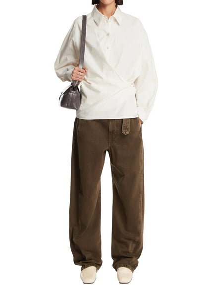 Lemaire Oat Milk Asymmetric Shirt