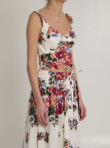Dolce & Gabbana Bustier Top With Floral Print