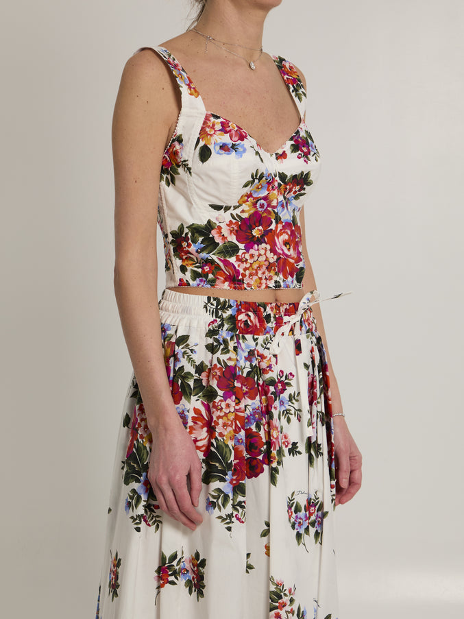 Dolce & Gabbana Bustier Top With Floral Print