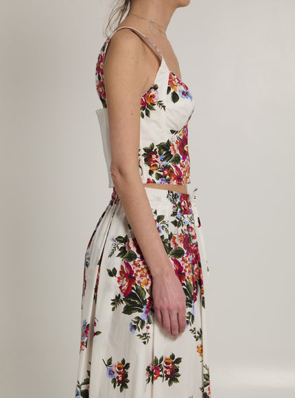 Dolce & Gabbana Bustier Top With Floral Print