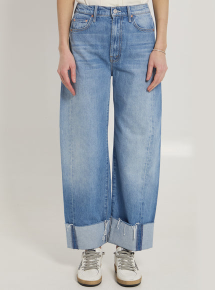 Mother The Half-pipe Ankle Cuff Fray Jeans Light Blue