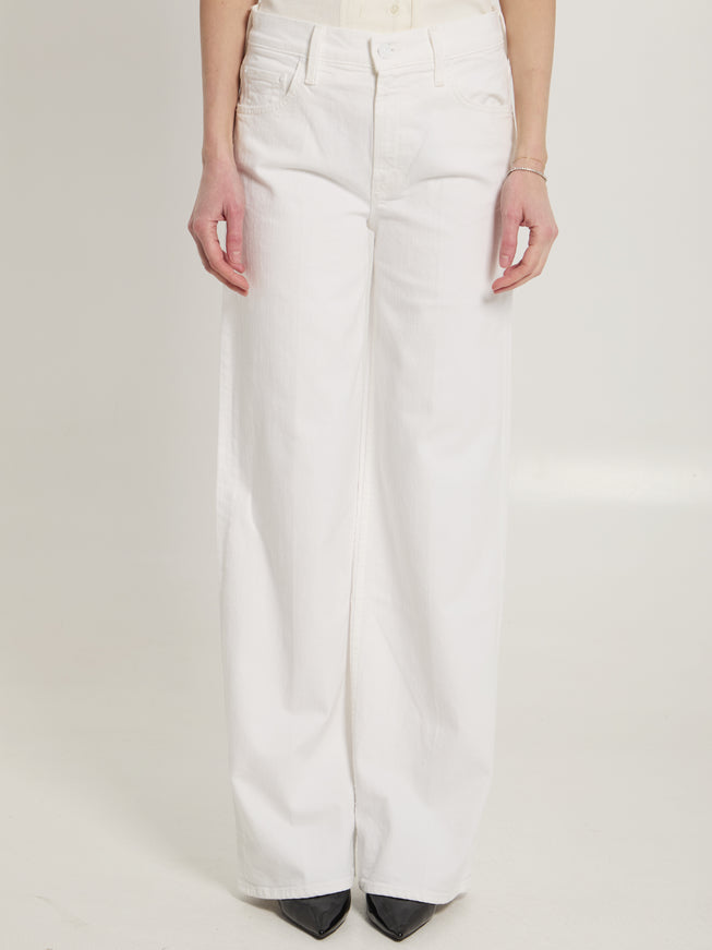Mother The Rerun Zip Sneak Jeans White