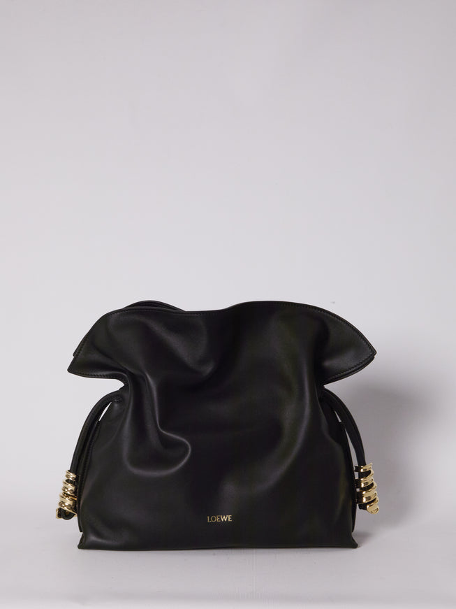Loewe Coil Flamenco Clutch Bag QT Black