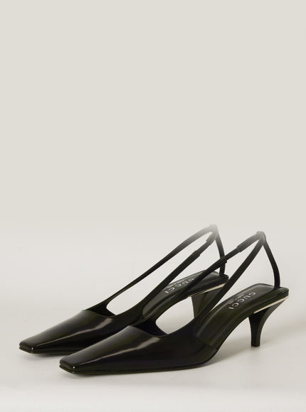 Gucci Crystal Logo Slingback Pumps