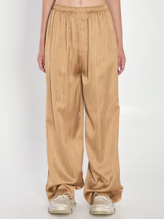 Balenciaga Satin Trousers Beige
