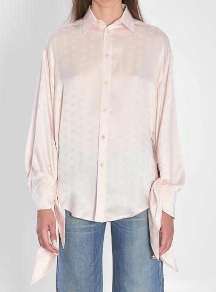 Balenciaga Silk Shirt With Knotted Cuffs 1 Pink