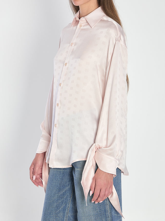 Balenciaga Silk Shirt With Knotted Cuffs