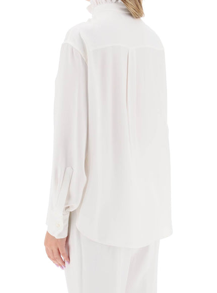 Alexander Mcqueen silk satin shirt with ruffles