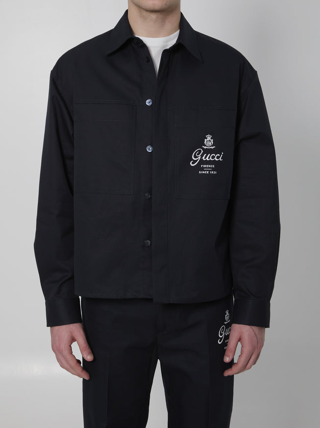Gucci Cotton Twill Shirt Blue