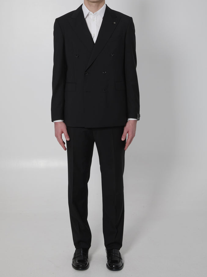 Tagliatore Super 110s Virgin Wool Double-breasted Suit Black