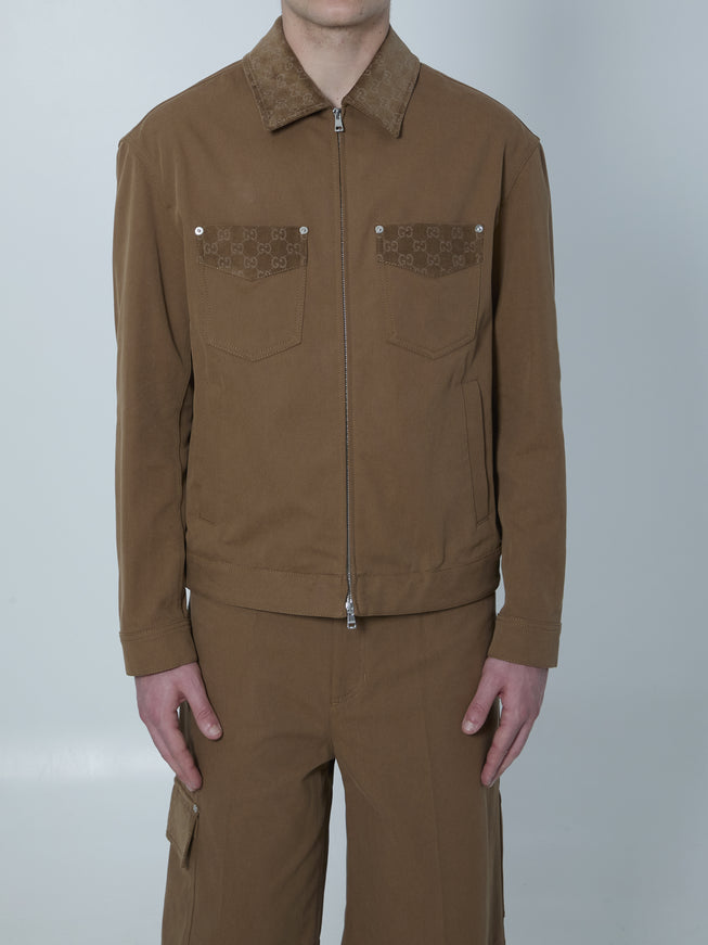 Gucci Camel Cotton Jacket Brown