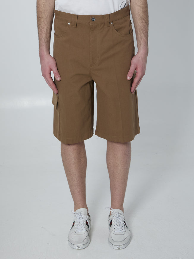 Gucci Camel Denim Bermuda Shorts Brown