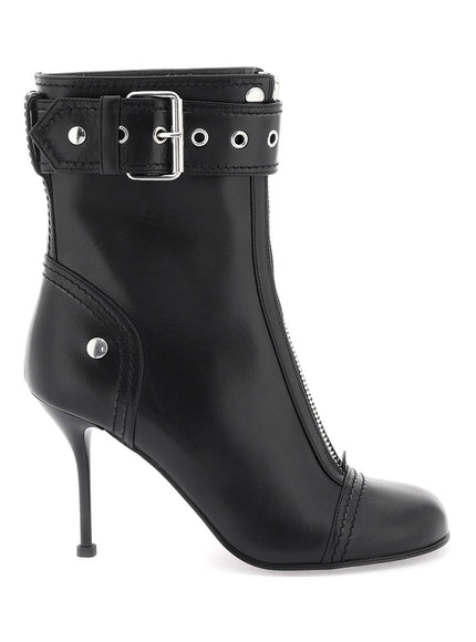 Alexander Mcqueen leather ankle boots with buckle