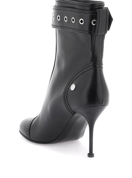 Alexander Mcqueen leather ankle boots with buckle