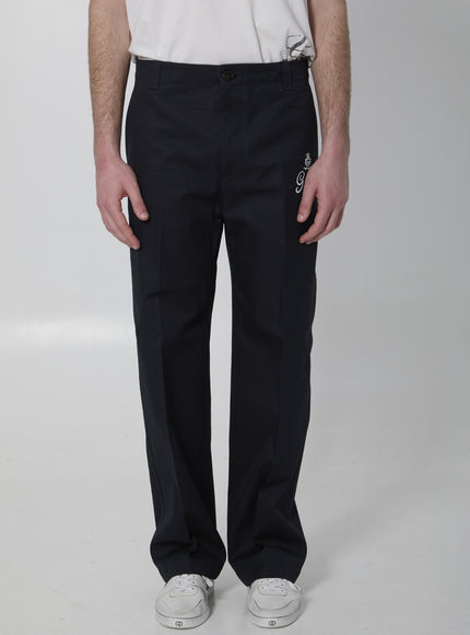 Gucci Printed Cotton Twill Pants Blue