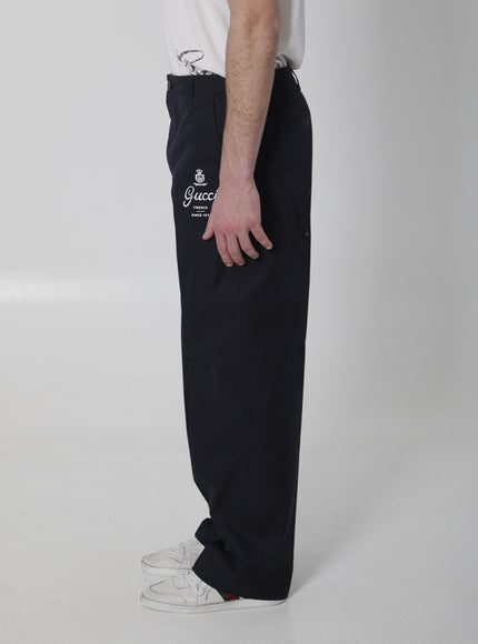 Gucci Printed Cotton Twill Pants