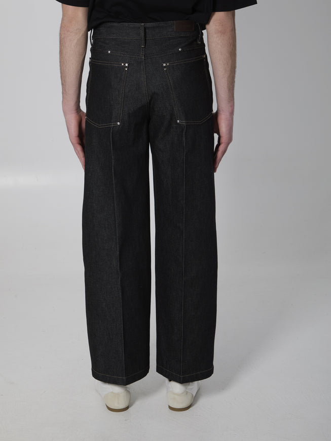 Lemaire Wide-leg Jeans With Studs