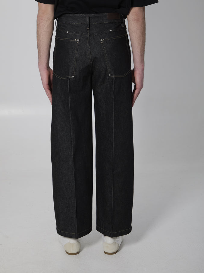Lemaire Wide-leg Jeans With Studs