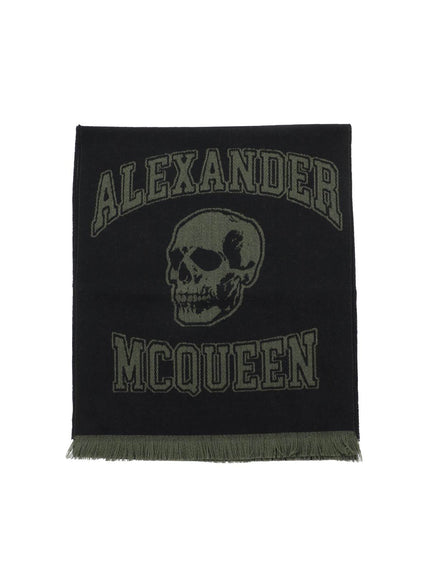 Alexander Mcqueen varsity logo wool scarf