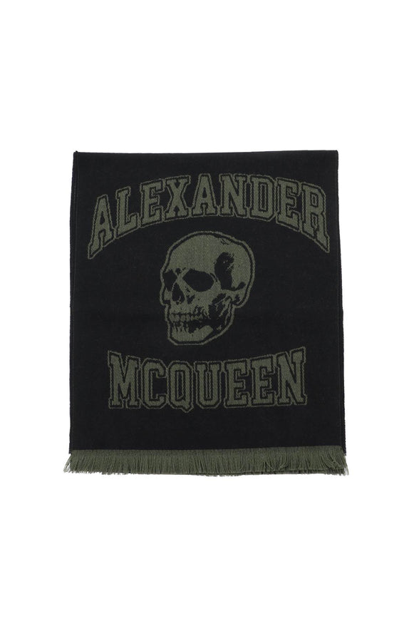 Alexander Mcqueen varsity logo wool scarf