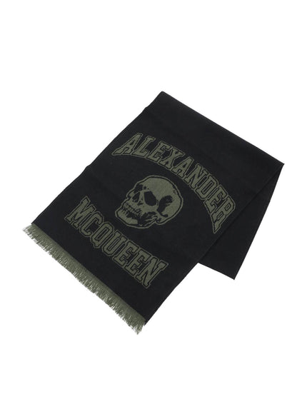 Alexander Mcqueen varsity logo wool scarf