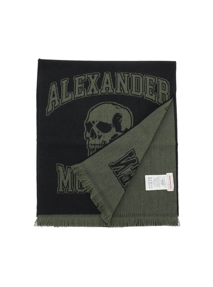 Alexander Mcqueen varsity logo wool scarf