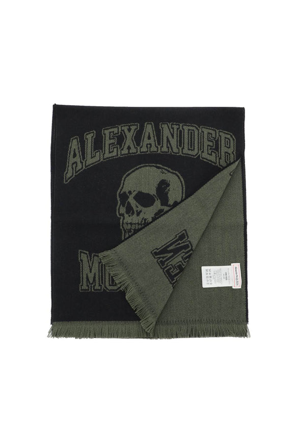 Alexander Mcqueen varsity logo wool scarf