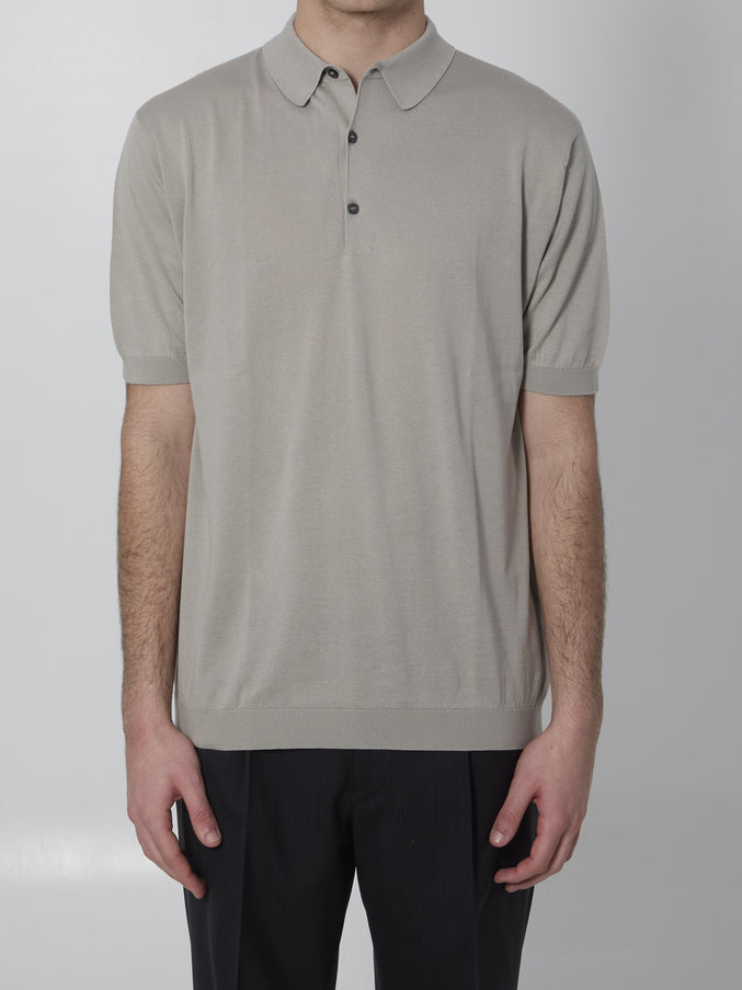 John Smedley Adrian Polo Shirt Grey