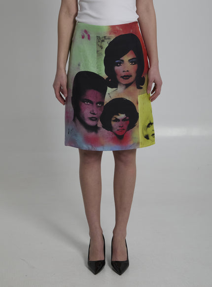 Versace Printed Silk Skirt Multicolor