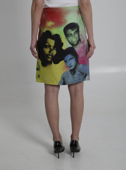 Versace Printed Silk Skirt