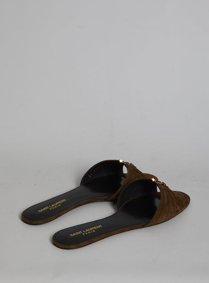 Saint Laurent Babylone Slide Sandals In Suede