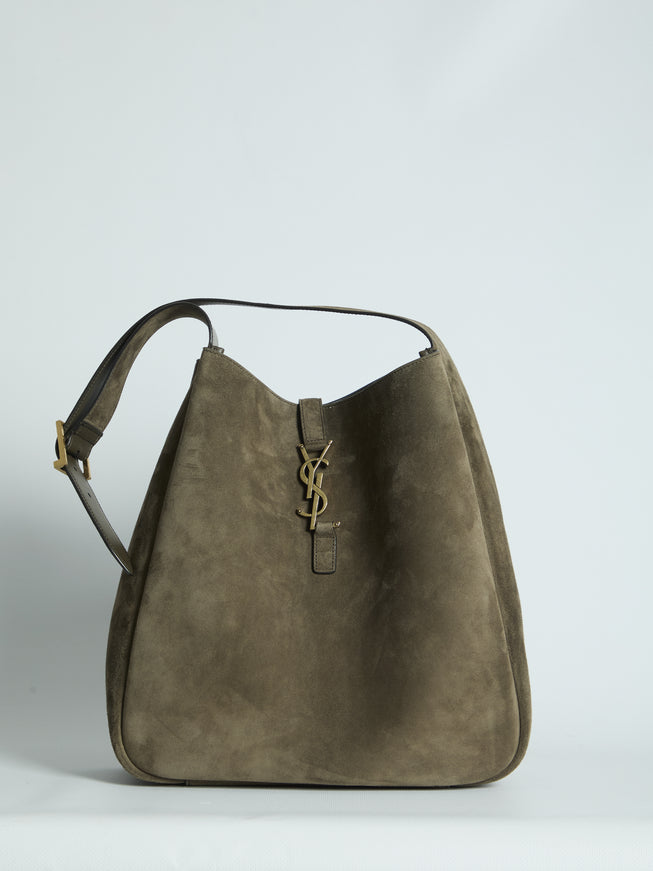 Saint Laurent Suede Le 5 à 7 Bag Large QT Green