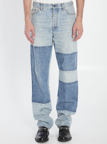 Gucci Patchwork Denim Jeans Light Blue