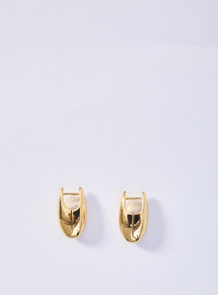 Bottega Veneta Ellipse Small Earrings QT Gold