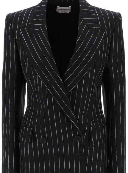 Alexander Mcqueen broken pinstripe jacket