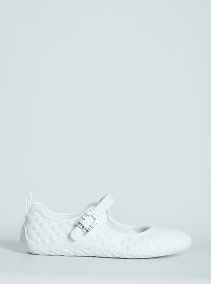 Roger Vivier Viv Low Ballet Flats White