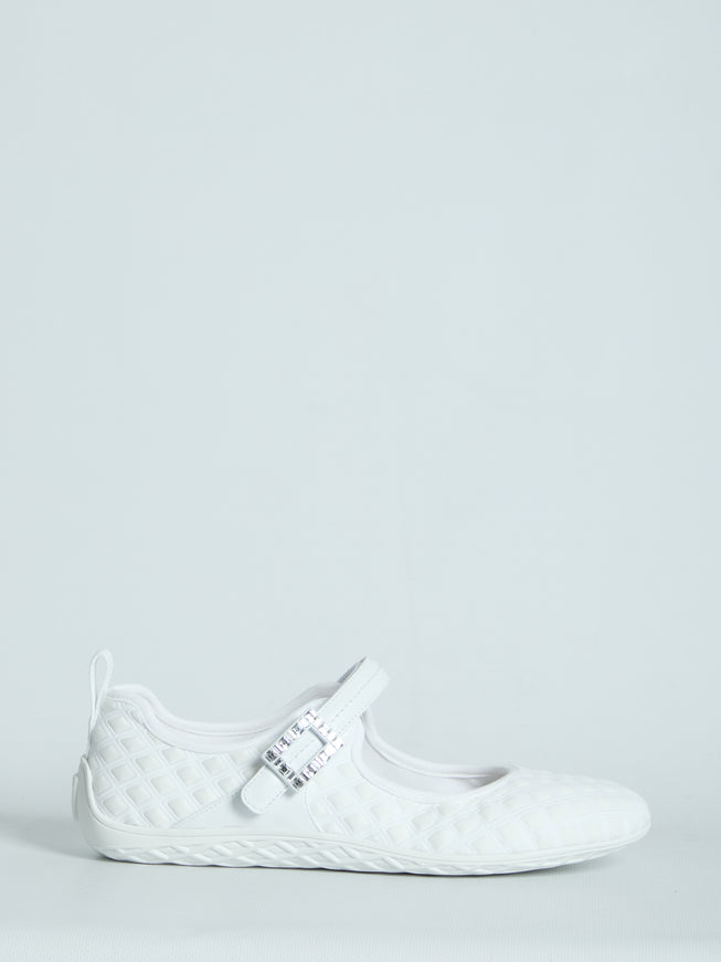 Roger Vivier Viv Low Ballet Flats White
